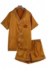 Women's Silk Pajamas in Gold