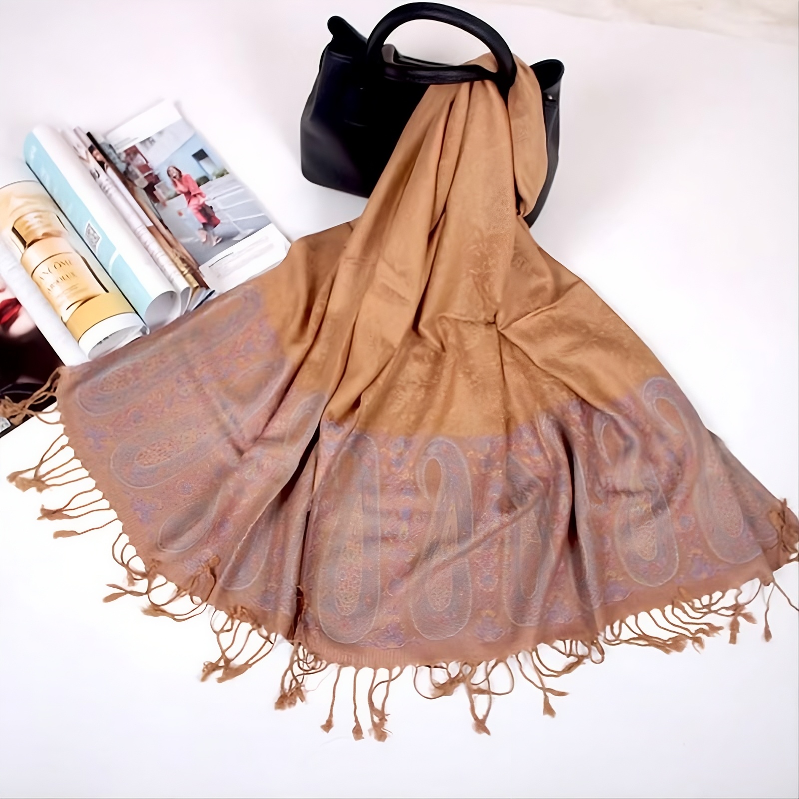 Soft Pashmina Scarf in Dark Camel